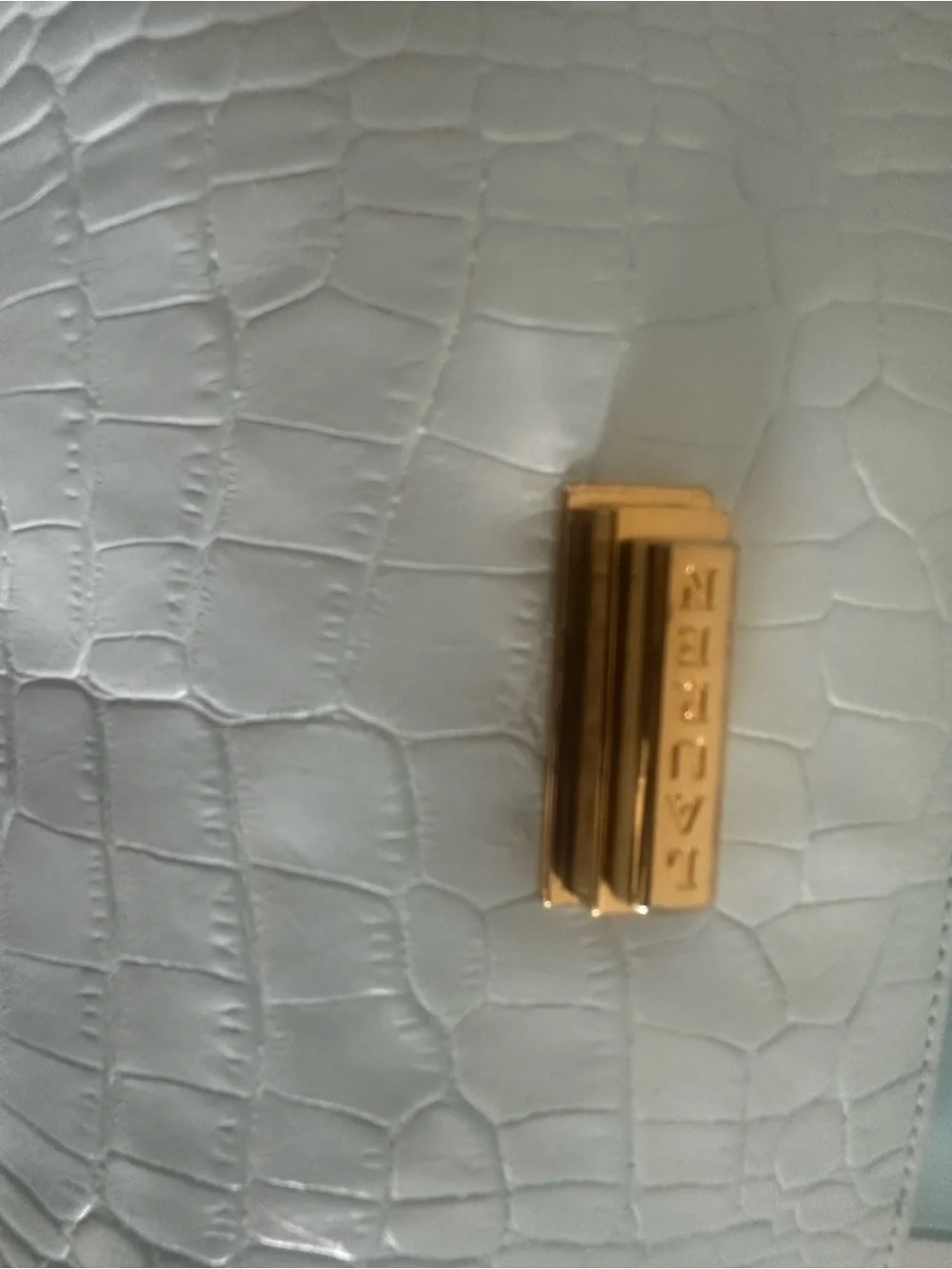 Lauren Ralph Lauren Light Blue Croc-Embossed Clutch with Gold Hardware